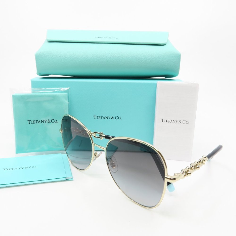 TIFFANY & CO. OTF 3086 6166/3C 57mm Grey Gradient Lenses NWT